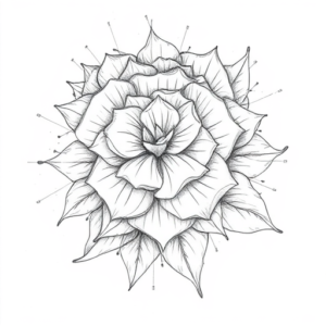 Chaotic Graphite Pencil Sketch Hydrangea Tattoo