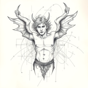 Chaotic Graphite Pencil Sketch Incubus Tattoo