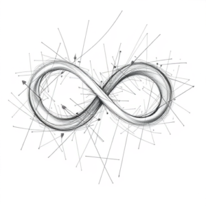 Chaotic Graphite Pencil Sketch Infinity Tattoo