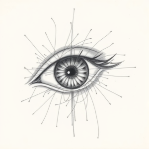 Chaotic Graphite Pencil Sketch Iris Tattoo