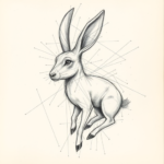 Chaotic Graphite Pencil Sketch Jackalope Tattoo