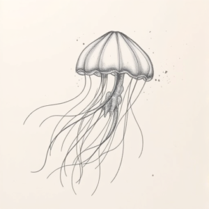 Chaotic Graphite Pencil Sketch Jellyfish Tattoo