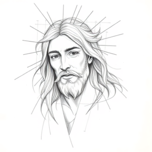 Chaotic Graphite Pencil Sketch Jesus Tattoo