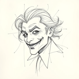 Chaotic Graphite Pencil Sketch Joker Tattoo