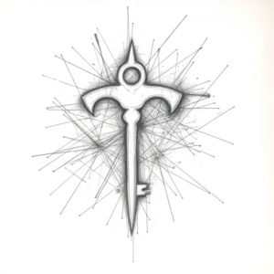 Chaotic Graphite Pencil Sketch Key Tattoo