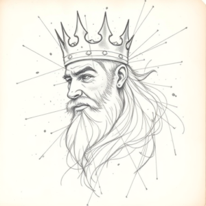 Chaotic Graphite Pencil Sketch King Tattoo