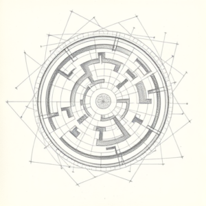 Chaotic Graphite Pencil Sketch Labyrinth Tattoo