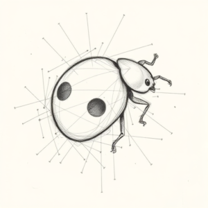 Chaotic Graphite Pencil Sketch Ladybug Tattoo