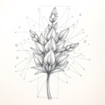 Chaotic Graphite Pencil Sketch Lavender Tattoo