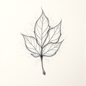 Chaotic Graphite Pencil Sketch Leaf Tattoo