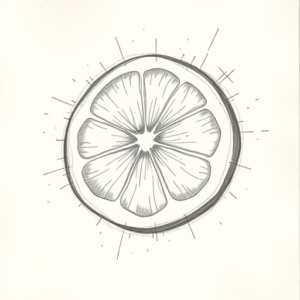 Chaotic Graphite Pencil Sketch Lemon Tattoo