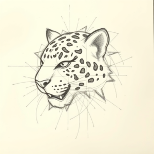 Chaotic Graphite Pencil Sketch Leopard Tattoo