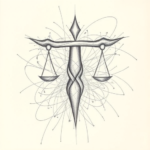 Chaotic Graphite Pencil Sketch Libra Tattoo