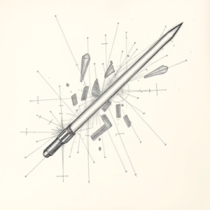 Chaotic Graphite Pencil Sketch Lightsaber Tattoo