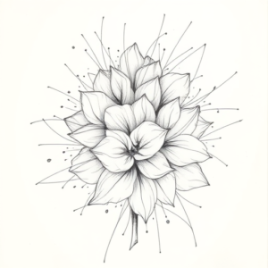 Chaotic Graphite Pencil Sketch Lilac Tattoo