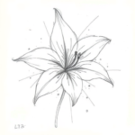 Chaotic Graphite Pencil Sketch Lily Tattoo