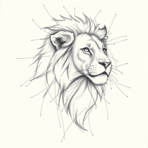 Chaotic Graphite Pencil Sketch Lioness Tattoo