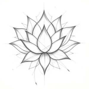 Chaotic Graphite Pencil Sketch Lotus Tattoo