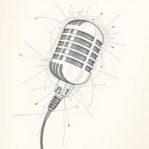 Chaotic Graphite Pencil Sketch Microphone Tattoo