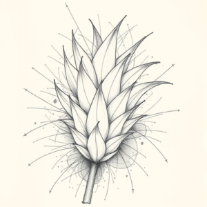 Chaotic Graphite Pencil Sketch Monstera Tattoo