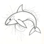 Chaotic Graphite Pencil Sketch Orca Tattoo