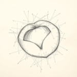 Chaotic Graphite Pencil Sketch Peach Tattoo