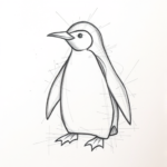 Chaotic Graphite Pencil Sketch Penguin Tattoo