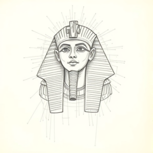 Chaotic Graphite Pencil Sketch Pharaoh Tattoo