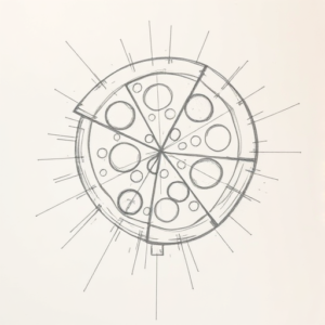 Chaotic Graphite Pencil Sketch Pizza Tattoo
