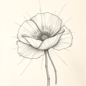 Chaotic Graphite Pencil Sketch Poppy Tattoo