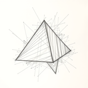 Chaotic Graphite Pencil Sketch Pyramid Tattoo
