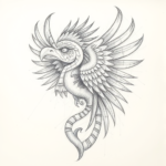 Chaotic Graphite Pencil Sketch Quetzalcoatl Tattoo
