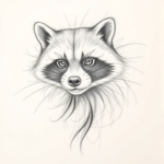 Chaotic Graphite Pencil Sketch Raccoon Tattoo