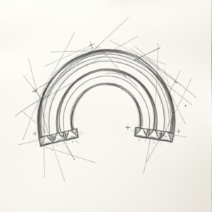 Chaotic Graphite Pencil Sketch Rainbow Tattoo