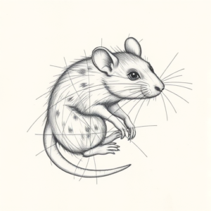 Chaotic Graphite Pencil Sketch Rat Tattoo