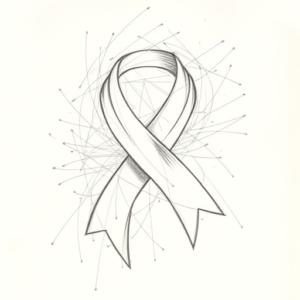 Chaotic Graphite Pencil Sketch Ribbon Tattoo