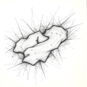 Chaotic Graphite Pencil Sketch River Tattoo