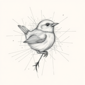 Chaotic Graphite Pencil Sketch Robin Tattoo
