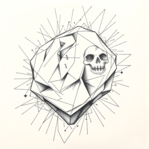 Chaotic Graphite Pencil Sketch Rock Tattoo