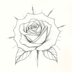 Chaotic Graphite Pencil Sketch Rose Tattoo