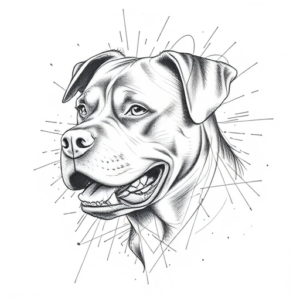 Chaotic Graphite Pencil Sketch Rottweiler Tattoo