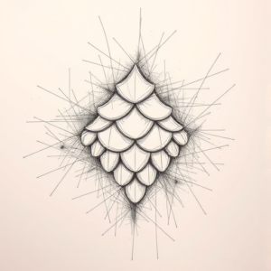 Chaotic Graphite Pencil Sketch Scale Tattoo