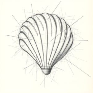 Chaotic Graphite Pencil Sketch Seashell Tattoo