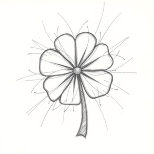 Chaotic Graphite Pencil Sketch Shamrock Tattoo