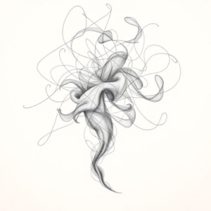 Chaotic Graphite Pencil Sketch Smoke Tattoo