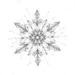 Chaotic Graphite Pencil Sketch Snowflake Tattoo