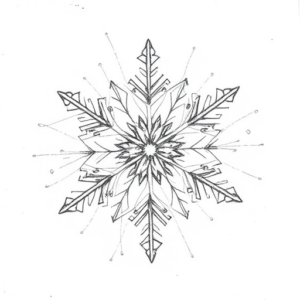 Chaotic Graphite Pencil Sketch Snowflake Tattoo