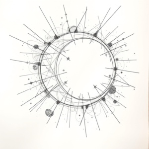 Chaotic Graphite Pencil Sketch Space Tattoo