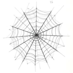 Chaotic Graphite Pencil Sketch Spiderweb Tattoo