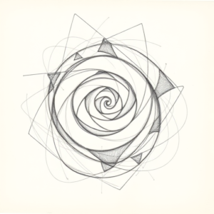 Chaotic Graphite Pencil Sketch Spiral Tattoo